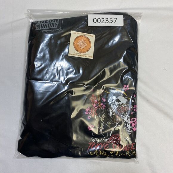 Fresh Laundry T Shirt Mens 3XL Black Skeleton Tokyo Savage Dragon Cherry Blossom - Picture 7 of 7